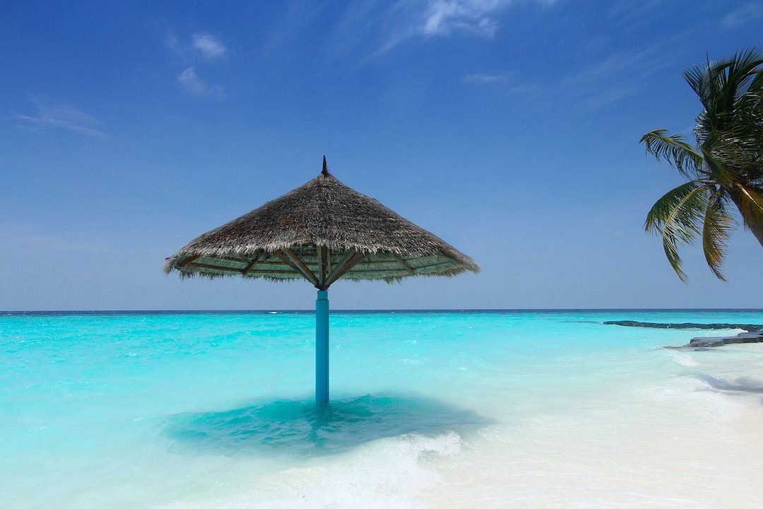A beach paradise in the Maldives.